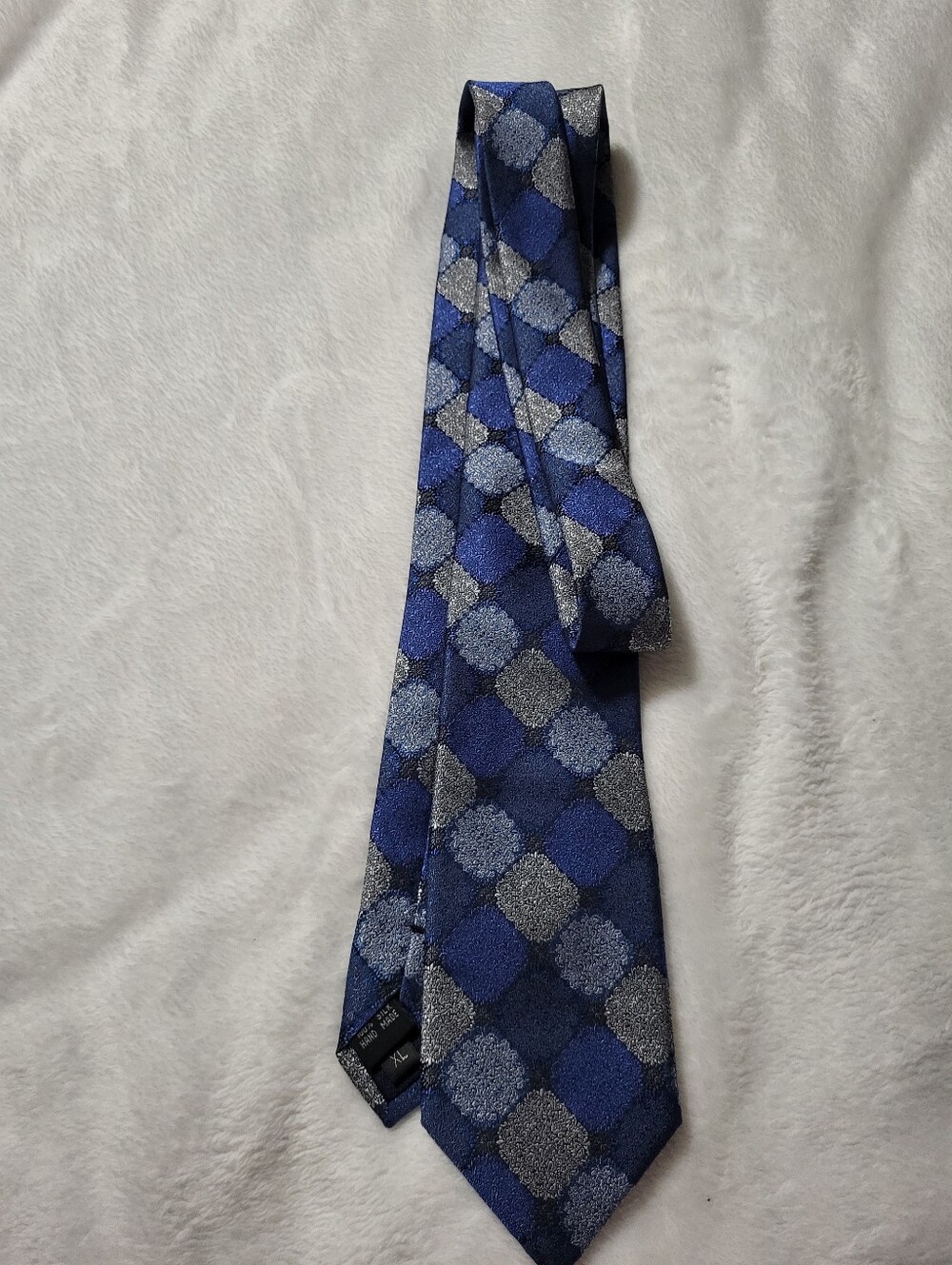 Bruno Piattella XLONG 100% Silk Men's Blue Patterned  Tie